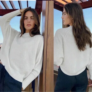 Aritzia White Crew Neck Sweater
